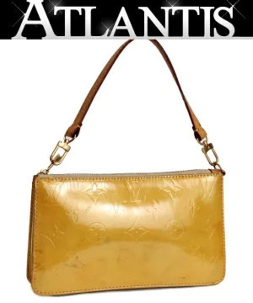 Louis Vuitton Lexington Accessory Pouch Clutch Monogram Vernis Yellow